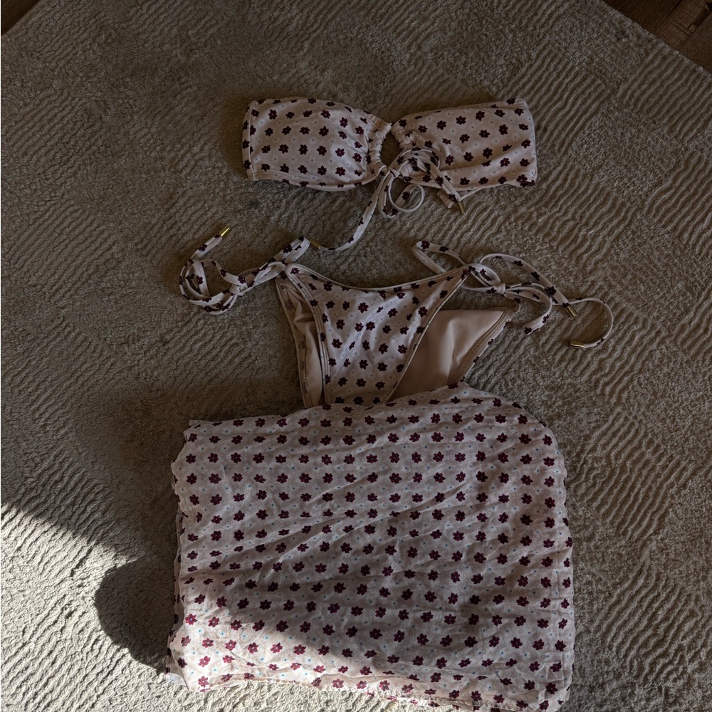 Peony AUS 3-Piece Bikini + Sarong Set